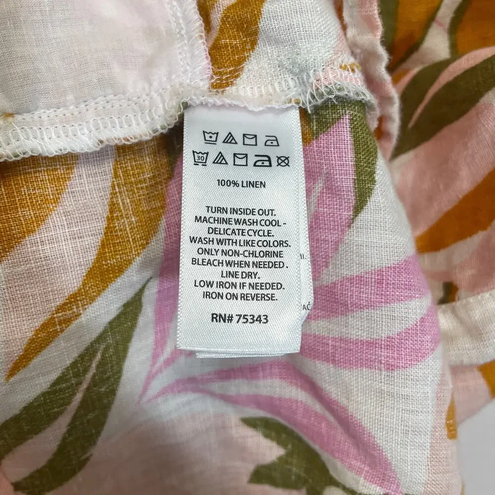 C&C California 100% linen floral shift dress size medium - Picture 11 of 11